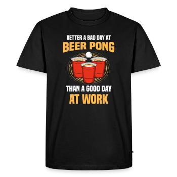 Jeu à boire Alcool Bière Student Party Beer pong - T-shirt Premium bio Homme - noir - Devant - Nico (187cm)