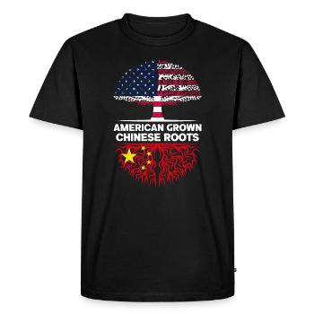 Racines chinoises cultivées aux États-Unis Ascendance chinoise - T-shirt Premium bio Homme - noir - Devant - Nico (187cm)