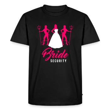 Enterrement de vie de garçon Mariage Mariée Sécurité - T-shirt Premium bio Homme - noir - Devant - Nico (187cm)