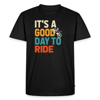 Cadeau de vélo, Amoureux du vélo, C’est une bonne journée pour rouler - T-shirt Premium bio Homme - noir - Devant - Nico (187cm)