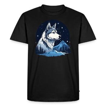 Husky Dog Chien de traîneau - T-shirt Premium bio Homme - noir - Devant - Nico (187cm)
