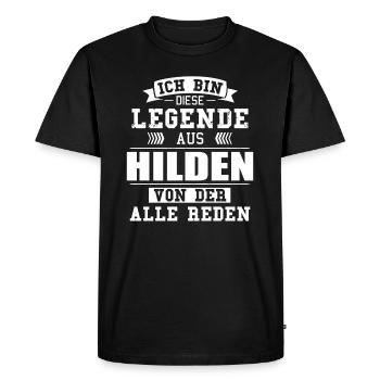 Stadt Hilden Deutschland Legende Spruch - Männer Premium Bio T-Shirt - Schwarz - Vorne - Nico (187cm)