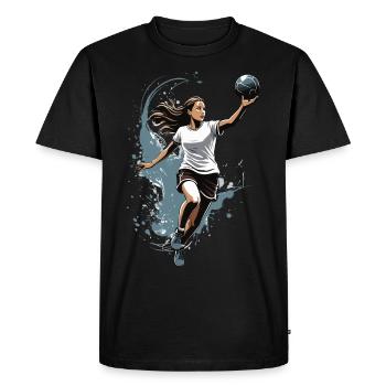 Handball player streetwear Iconic style - Men's Premium Organic T-Shirt - black - Front - Nico (187cm)