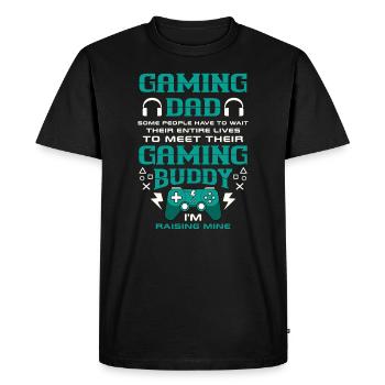 Gamer Père Progéniture Bébé Enfant Gamer Joystick - T-shirt Premium bio Homme - noir - Devant - Nico (187cm)