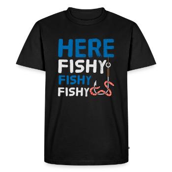 Pêche sportive Pêche Poissons Hameçons Pêche - T-shirt Premium bio Homme - noir - Devant - Nico (187cm)
