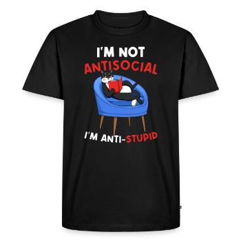 Reading books I like books i'm not antisocial - Men's Premium Organic T-Shirt - black - Front - Nico (187cm)