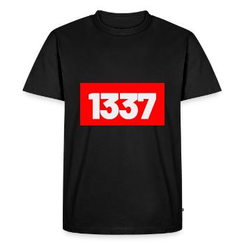 1337 - Men's Premium Organic T-Shirt - black - Front - Nico (187cm)