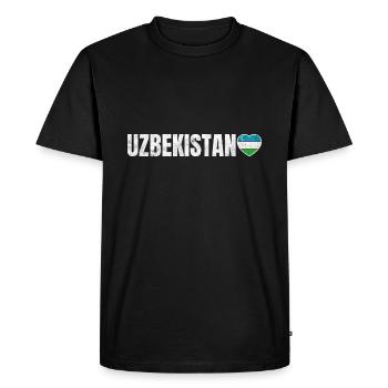 Ouzbékistan - T-shirt Premium bio Homme - noir - Devant - Nico (187cm)