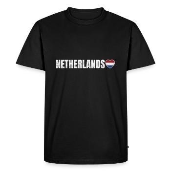 Pays-Bas - T-shirt Premium bio Homme - noir - Devant - Nico (187cm)