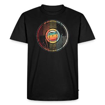 Disque vinyle vintage rétro pour les mélomanes - T-shirt Premium bio Homme - noir - Devant - Nico (187cm)