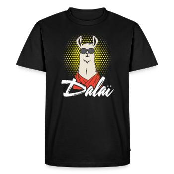 Dalai Lama - Men's Premium Organic T-Shirt - black - Front - Nico (187cm)