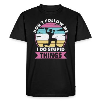 Ne suivez pas Fitness - T-shirt Premium bio Homme - noir - Devant - Nico (187cm)