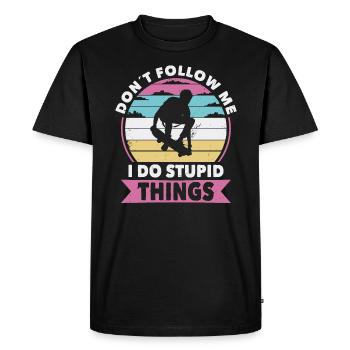 Don't follow skaters skateboarding - Men's Premium Organic T-Shirt - black - Front - Nico (187cm)