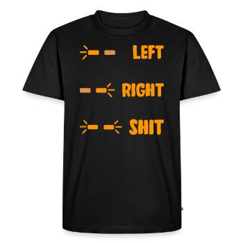 Dicton amusant pour les apprentis conducteurs à gauche à droite - T-shirt Premium bio Homme - noir - Devant - Nico (187cm)