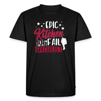 Cooking Humor Saying Epic Kitchen Fail Specialist - Men's Premium Organic T-Shirt - black - Front - Nico (187cm)