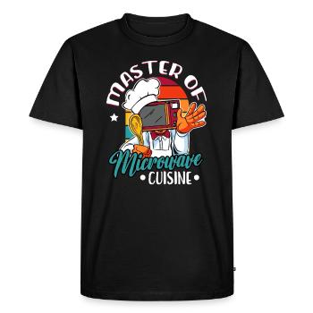 Maître cuisinier de la cuisine micro-ondes Humour Dire - T-shirt Premium bio Homme - noir - Devant - Nico (187cm)