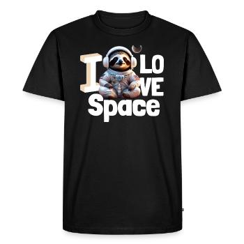 Panda Bear Loves Space / Universe - Men's Premium Organic T-Shirt - black - Front - Nico (187cm)