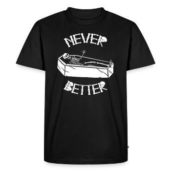 Halloween Skeleton Coffin Burnout Never Better - T-shirt Premium bio Homme - noir - Devant - Nico (187cm)