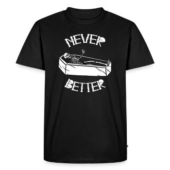 Halloween Skeleton Coffee Burnout Never Better - Men's Premium Organic T-Shirt - black - Front - Nico (187cm)