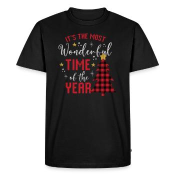 C’est la période la plus merveilleuse de l’année - T-shirt Premium bio Homme - noir - Devant - Nico (187cm)