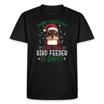 Joyeux Noël Écureuil Humour Drôle Spirituel - T-shirt Premium bio Homme - noir - Devant - Nico (187cm)