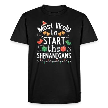 Fête de Noël en disant drôle d’humour spirituel Noël - T-shirt Premium bio Homme - noir - Devant - Nico (187cm)