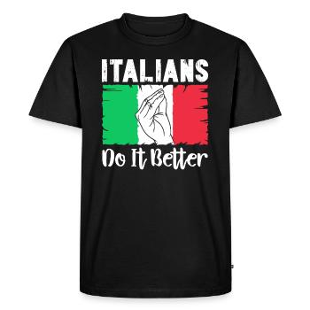 Italien Italie Drôle Dicton Idée Cadeau - T-shirt Premium bio Homme - noir - Devant - Nico (187cm)