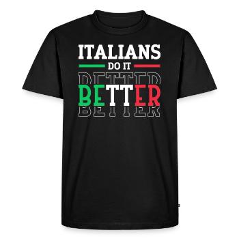 Italien Italie Drôle Dicton Idée Cadeau - T-shirt Premium bio Homme - noir - Devant - Nico (187cm)