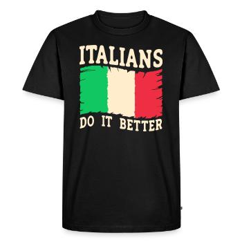 Italien Italie Drôle Dicton Idée Cadeau - T-shirt Premium bio Homme - noir - Devant - Nico (187cm)