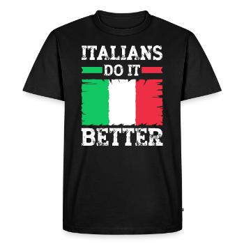 Italien Italie Drôle Dicton Idée Cadeau - T-shirt Premium bio Homme - noir - Devant - Nico (187cm)