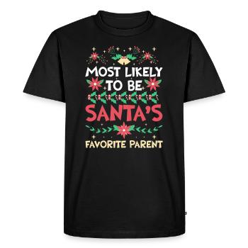 Noël Noël Parents Maman Papa Humour Drôle - T-shirt Premium bio Homme - noir - Devant - Nico (187cm)