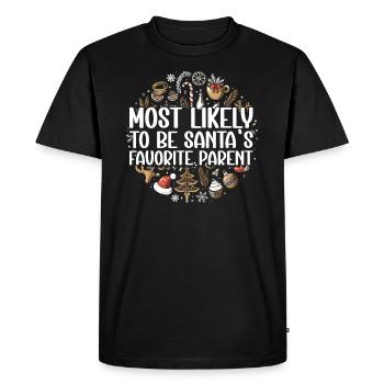 Noël Noël Parents Maman Papa Humour Drôle - T-shirt Premium bio Homme - noir - Devant - Nico (187cm)