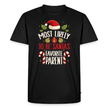 Noël Noël Parents Maman Papa Humour Drôle - T-shirt Premium bio Homme - noir - Devant - Nico (187cm)