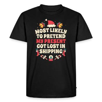 Noël Noël drôle dire humour drôle - T-shirt Premium bio Homme - noir - Devant - Nico (187cm)
