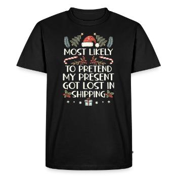 Noël Noël drôle dire humour drôle - T-shirt Premium bio Homme - noir - Devant - Nico (187cm)