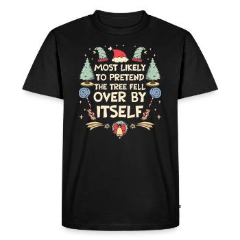 Noël Noël drôle dire humour drôle - T-shirt Premium bio Homme - noir - Devant - Nico (187cm)