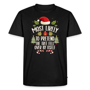 Noël Noël drôle dire humour drôle - T-shirt Premium bio Homme - noir - Devant - Nico (187cm)
