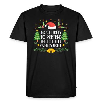 Noël Noël drôle dire humour drôle - T-shirt Premium bio Homme - noir - Devant - Nico (187cm)