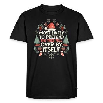 Noël Noël drôle dire humour drôle - T-shirt Premium bio Homme - noir - Devant - Nico (187cm)