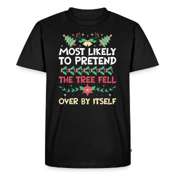 Noël Noël drôle dire humour drôle - T-shirt Premium bio Homme - noir - Devant - Nico (187cm)