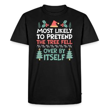 Noël Noël drôle dire humour drôle - T-shirt Premium bio Homme - noir - Devant - Nico (187cm)