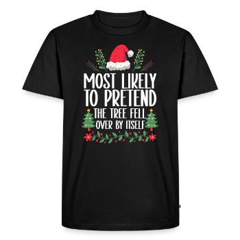 Noël Noël drôle dire humour drôle - T-shirt Premium bio Homme - noir - Devant - Nico (187cm)