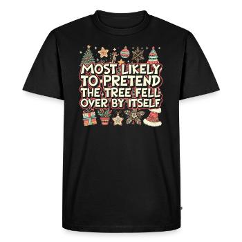 Noël Noël drôle dire humour drôle - T-shirt Premium bio Homme - noir - Devant - Nico (187cm)