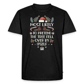 Noël Noël drôle dire humour drôle - T-shirt Premium bio Homme - noir - Devant - Nico (187cm)