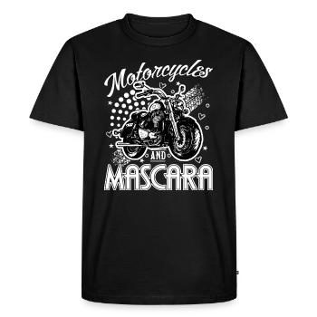 Motos Et Mascara Moto Femme Motard - T-shirt Premium bio Homme - noir - Devant - Nico (187cm)