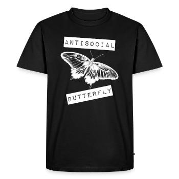 Antisocial Butterfly Introvert Vintage - T-shirt Premium bio Homme - noir - Devant - Nico (187cm)