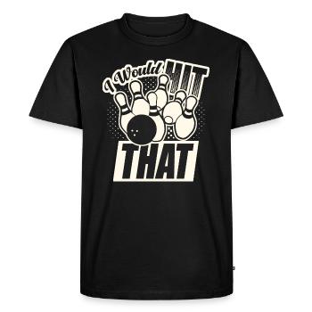 Je frapperais ce drôle de bowling retro bowler - T-shirt Premium bio Homme - noir - Devant - Nico (187cm)