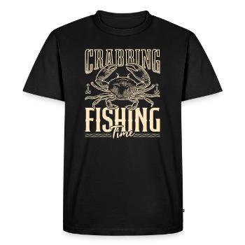 Crabbing Time Fishing For Crabs Rockpool Fisherman - Men's Premium Organic T-Shirt - black - Front - Nico (187cm)