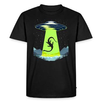 Drôle Loch Ness Monster Nessie Alien Abduction OVNI - T-shirt Premium bio Homme - noir - Devant - Nico (187cm)