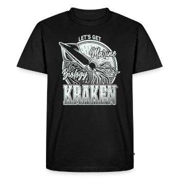Let's Get Kraken Funny Squid Marine Biologist Sea - Men's Premium Organic T-Shirt - black - Front - Nico (187cm)